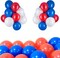 Balloon Garland Arch Kit-Blue, Red, White with Strip Tape, Blue Knotting Device, White Ribbon